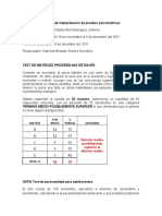 Informe de Interpretación de Pruebas Psicométricas Natalia