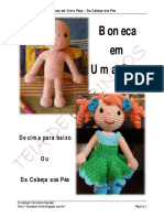 Amigurumi Teia de Carinhos - Boneca em Uma Peca Da Cabeca Aos Pes