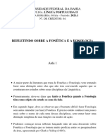 Refletindo Sobre A Fonética e A Fonologia AULA1