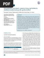 Determination of Alcoholic Content of Asava and Arishta by Distillation Method and Specific Gravity Method