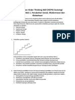 Soal-Soal Higher Order Thinking Skill (HOTS) Sosiologi Materi Kelas XII Bab 1. Perubahan Sosial, Modernisasi Dan Globalisasi