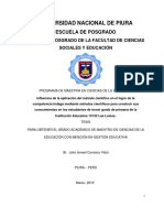 CARRASCO J. - Influencia de La Aplicación Del Método Científico en El Logro de La Competencia Indaga Mediante Métodos Científicos