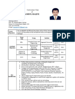 Curriculum Vitae of Shamsul Haque