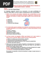 Prueba Saber Tercer Período Ciencias Naturales Terceros