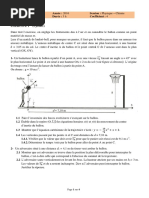 Sujet de Physique-Chimie, Bac Série D, Année 2016, Côte D'ivoire