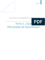 Tema 1. ¿Qué Son Las Dificultades de Aprendizaje?