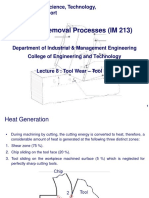 Lecture 08) Tool Wear - Tool Life