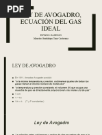 Ley de Avogadro, Ecuación Del Gas Ideal