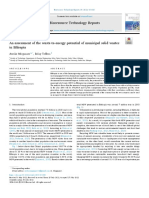 An Assessment of The Waste-To-Energy Potential of Municipal Solid Wastes in Ethiopia