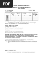 Report On First Quarterly Assessment