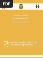 Política de Salud y Derechos Sexuales y Reproductivos