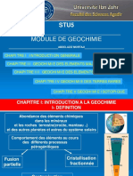 CHAPITRE I Et II INTRODUCTION A LA GEOCHIMIE