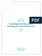 A2 (Psychological & Educational Development of The Adolescents) 1000 Words