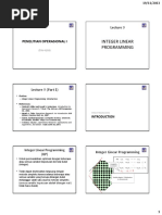 Integer Linear Programming: Penelitian Operasional I