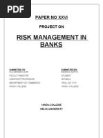 Risk Management in Banks: Paper No Xxvi