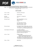 1ST International Education Conference Programme