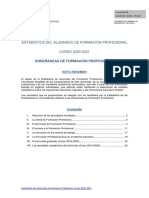 Informe Ministerio Trabajo Estadística Del Alumnado de Formación Profesional