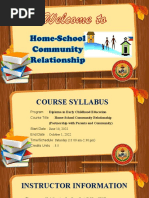 Course Syllabus For Home-School Partnership