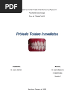 Informe - Prótesis Inmediatas