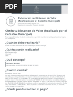 Obtén Tu Dictamen de Valor (Realizado Por El Catastro Municipal) ¿Cuándo Debo Realizarlo? ¿Quién Puede Realizarlo?