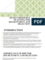 Human Resource Planning For Recruitment and Selecton