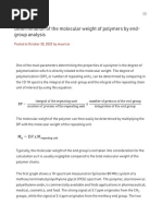 NMR Determination of The Molecular Weight of Polymers by End-Group Analysis - Magritek