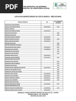 Lista Beneficiarios Cesta Basica - Maio