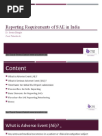 Reporting Requirements of Serious Adverse Event (SAE) in India. Clinical Research