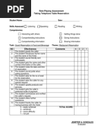 Rubrics For Telephone Reservation