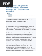 Convenio Sobre El Reglamento Internacional para Prevenir Los Abordajes