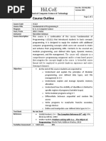 Computer Programing II - Course Outline