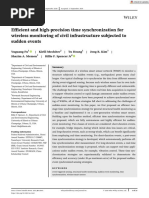 Efficient Ahd High Precision Time Synchronization For Wireless Monitoring of Civil Infrastructure Subjected To Sudden Events