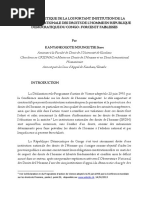 Analyse Critique de La Loi Portant Institution de La Commission Nationale Des Droits de L