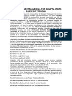 Transacción Extrajudicial Por Venta de Acciones y Derechos Del Lote de Terreno