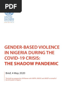 Gender Based Violence in Nigeria During COVID 19 Crisis - The Shadow Pandemic