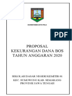 Proposal Kekurangan Dana Bos Tahun Anggaran 2020