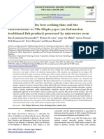 Determination of The Best Cooking Time and The Characteristics of Nile Tilapia Pepes (An Indonesian Traditional Fish Product) Processed by Microwave Oven