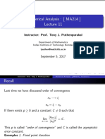 Numerical Analysis Lecture by Prof Tony J