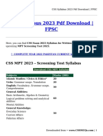 CSS Syllabus 2023 PDF Download - FPSC