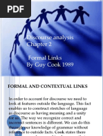 Discourse Analysis Formal Links by Guy Cook 1980 Discourse Analysis Formal Links by Guy Cook 1989