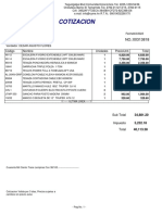 Cotizacion: Codigo Nombre Unidades Preciounit. Total