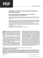 (10920684 - Neurosurgical Focus) Radiological Evaluation of Cervical Spine Involvement in Rheumatoid Arthritis