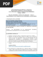 Guía de Actividades y Rúbrica de Evaluación - Tarea 1 - Generalidades de Las Organizaciones Saludables y Sustentables