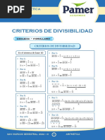 ARITMÉTICA - Sem - 11 - Criterios de Divisibilidad