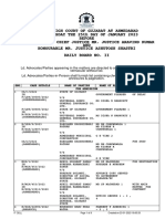 Causelist Court AK CJ AJS J 25th January 2023