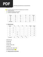 Problema de Metodo de Transporte