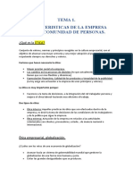 Tema 1 Caracteristicas de La Empresa Como Comunidad de Personas