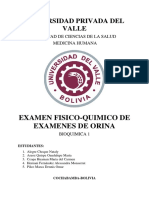 Informe de Examen Fisico-Quimico de Muestras de Orina