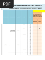 Avance Curricular de Acuerdo A Los Textos de Aprendizaje