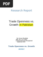 Research Report: Trade Openness vs. Growth in Pakistan